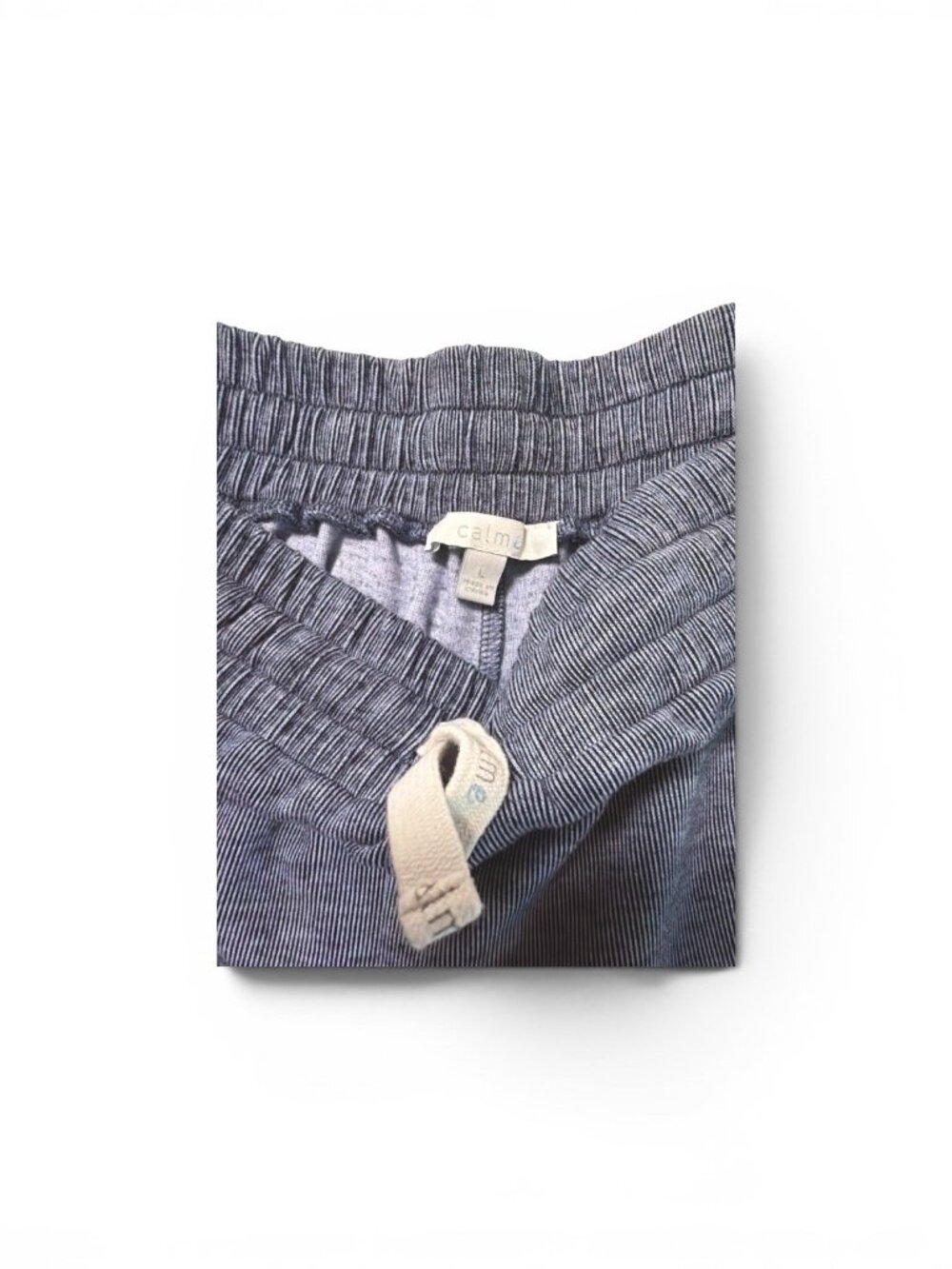 Johnny Was Calme Cozy Pull On Shorts Blue Stripe Size Large - Picture 3 of 5